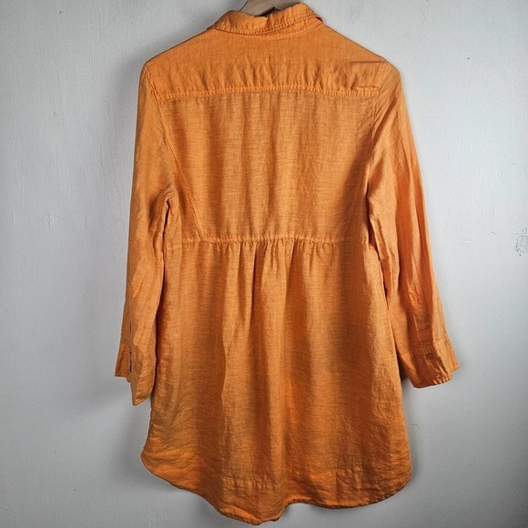 MaxMara Weekend‎ Linen Tunic M? Light Orange Long Sleeve Top Lagenlook - Picture 7 of 10